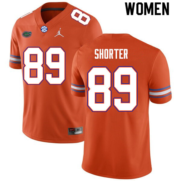 Women #89 Justin Shorter Florida Gators College Football Jerseys Sale-Orange
